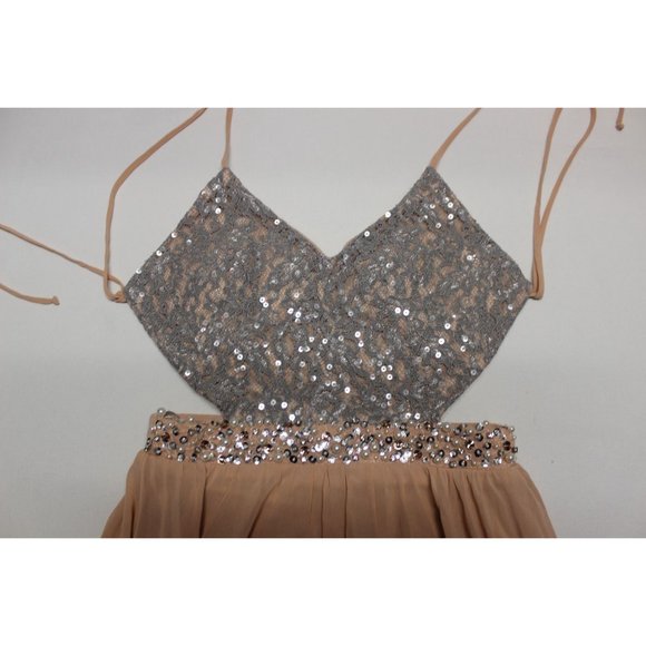 City Studio women's‎ juniors sparkle lace sequin top open back prom dress - Picture 5 of 16